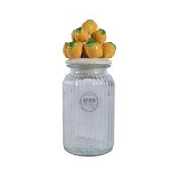 Voorraadpot Citroen h27cm glas/aardewerk
