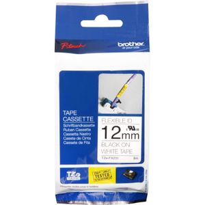 Brother Tapecassette TZE-FX231 printlint 12 mm zwart op wit