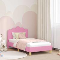 Peuterbedframe met hoofdbord Roze 80 x 160 cm Stof