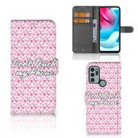 Motorola Moto G60s Portemonnee Hoesje Flowers Pink DTMP - thumbnail