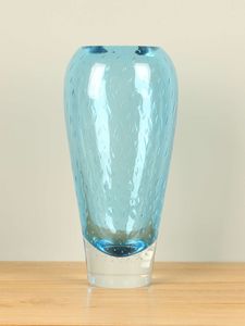 Glazen vaas bubbel blauw, 40 cm