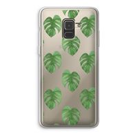 Monstera leaves: Samsung Galaxy A8 (2018) Transparant Hoesje