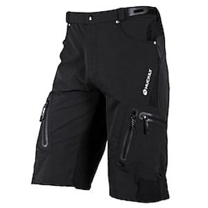 Gelukkig Voor heren Fietsbroek MTB shorts Fietsen Short / Broekje Broeken Comfortabel Passend Bergracen Wegwielrennen Sport Ademend Sneldrogend Waterdichte Rits Draagbaar Zwart Grijs Lycra Kleding Lightinthebox