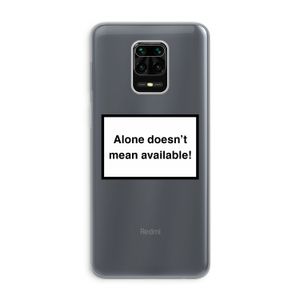 Alone: Xiaomi Redmi Note 9 Pro Transparant Hoesje