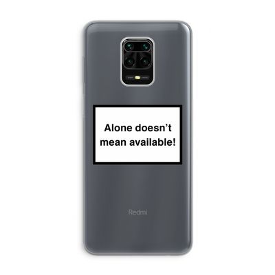 Alone: Xiaomi Redmi Note 9 Pro Transparant Hoesje