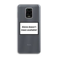 Alone: Xiaomi Redmi Note 9 Pro Transparant Hoesje