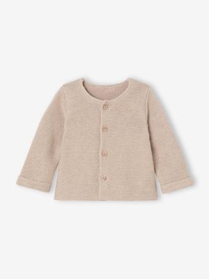 Basics vestje 100% katoen gemêleerd beige
