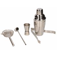 RVS cocktailshaker set - 5 delig - zilver