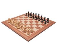 De Soevereine Zwarte en Mahonie Staunton Schaakset
