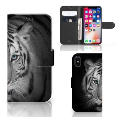 Apple iPhone X | Xs | Telefoonhoesje | Met pasjeshouder | Tijger