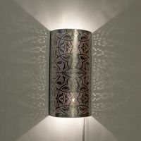 Wandlamp filigrain metaal zilver 'Koen' 2x E14 fitting metaal 400mm - thumbnail