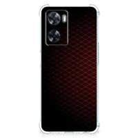 OPPO A57 | A57s | A77 4G Doorzichtige Silicone Hoesje Geruit Rood