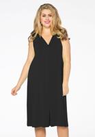 Yoek Jurk met plooidetail | Zwart | Maat 38/40