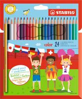 24x Stabilo kleurpotloden voor kinderen - Teken/hobby/knutselmateriaal - Tekenen/kleuren met potlood