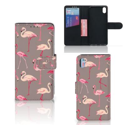 Xiaomi Redmi 7A | Telefoonhoesje | Met pasjeshouder | Flamingo