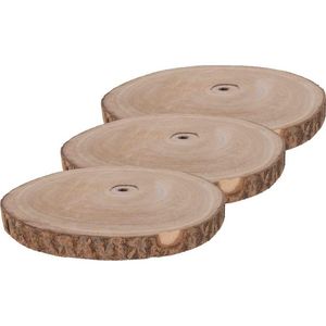 3x Houten boomschijf rond 30 cm   -