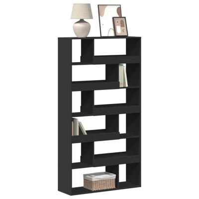 Boekenkast 100x33x187,5 cm bewerkt hout zwart