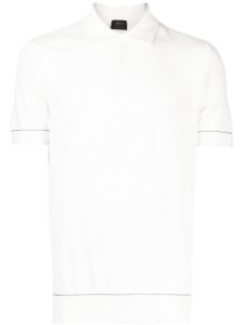 Brioni polo en coton texturé - Blanc