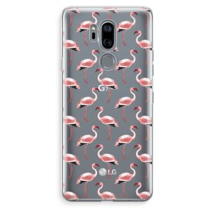 Flamingoprint groen: LG G7 Thinq Transparant Hoesje