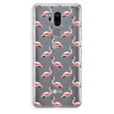 Flamingoprint groen: LG G7 Thinq Transparant Hoesje