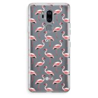 Flamingoprint groen: LG G7 Thinq Transparant Hoesje
