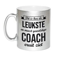 Meest geweldige Coach eruitziet - Cadeau koffiemok - beker - zilver - 330 ml - verjaardag / bedankt