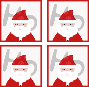 Onderzetters Kerstman en hohoho