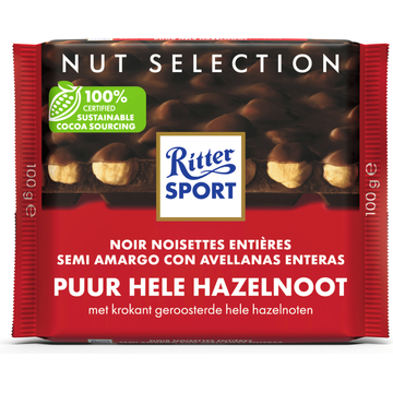 Ritter Sport Puur Hele Hazelnoot 100 g bij Jumbo