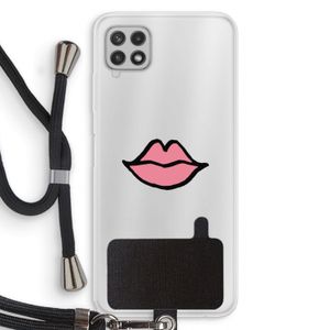 Kusje: Samsung Galaxy A22 4G Transparant Hoesje met koord