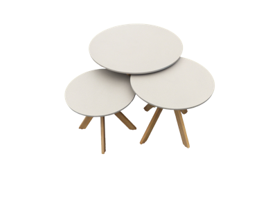 Set van 3 Luzern bijzettafels 59,5x45 cm, 45x41 cm, 39x35,5 cm - Eurofleur aanbieding
