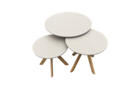 Set van 3 Luzern bijzettafels 59,5x45 cm, 45x41 cm, 39x35,5 cm - Eurofleur aanbieding