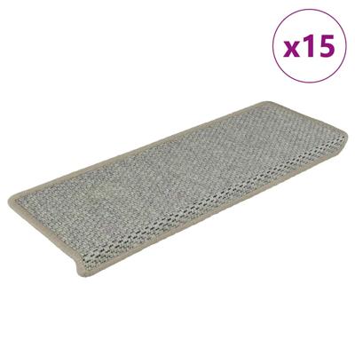 VidaXL Trapmatten zelfklevend 15 st sisal-look 65x21x4 cm groen
