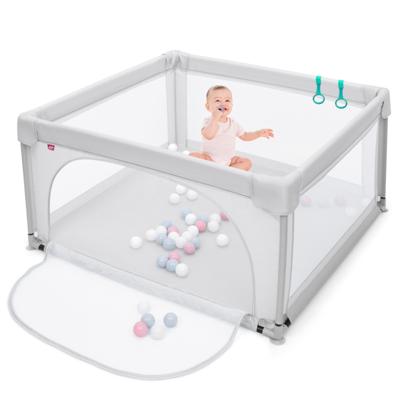 Babybox Grote Peuterbox Speelbox met 50 Speelballen 126 x 126 x 68 cm Grijs