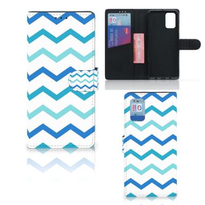Samsung Galaxy A02s | M02s | Telefoon Hoesje | Zigzag Blauw