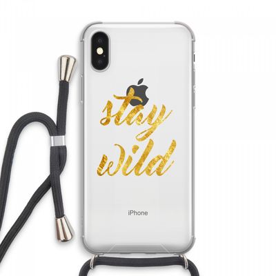 Stay wild: iPhone XS Max Transparant Hoesje met koord