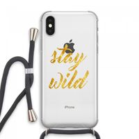 Stay wild: iPhone XS Max Transparant Hoesje met koord
