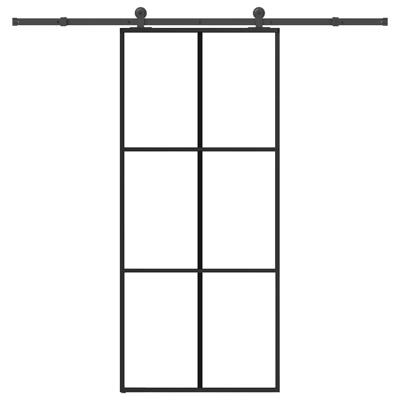 Schuifdeur met beslag 90x205 cm ESG-glas en aluminium