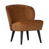 Woood Sara fauteuil structure velvet Cognac - thumbnail