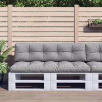 Palletkussens 2 st stof grijs