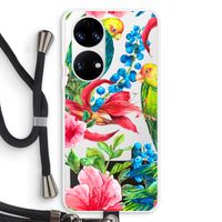 Papegaaien: Huawei P50 Transparant Hoesje met koord