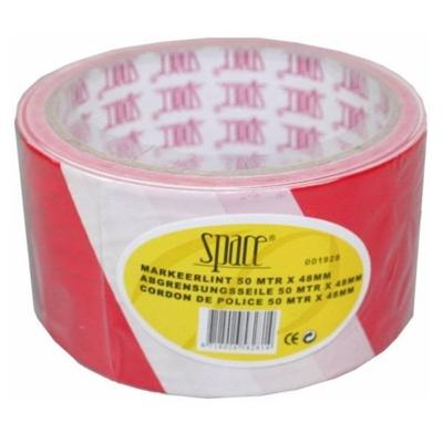 Benson Markeerlint - rood / wit - 50 meter - afzetlint