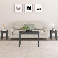 Tafeltjesset 3 st massief grenenhout grijs