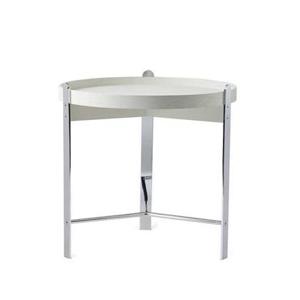 Warm Nordic Compose 50 bijzettafel warm white, chroom