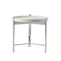 Warm Nordic Compose 50 bijzettafel warm white, chroom