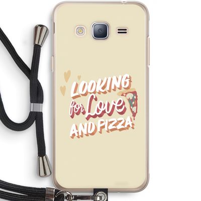 Pizza is the answer: Samsung Galaxy J3 (2016) Transparant Hoesje met koord