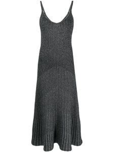 N.Peal robe mi-longue à détails en lurex - Noir