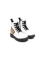 Moschino Kids bottes lacées à motif Teddy Bear - Blanc - thumbnail