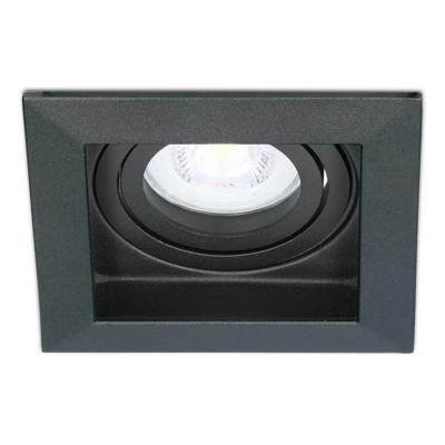 Fresno LED inbouwspot vierkant - GU10 - 5 Watt 400 lumen - 6000K Daglicht Wit - Dimbaar - Kantelbaar - Verzonken - IP20 voor binnen - Zwart - Anti-glare