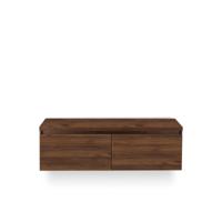 Frozen Badmeubelset 140 cm - Greeplijst in kleur - Incl. Bovenblad Walnoot