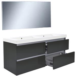 Wiesbaden Vision Meubelset Inclusief Spiegel - 120cm - Hoogglans Grijs